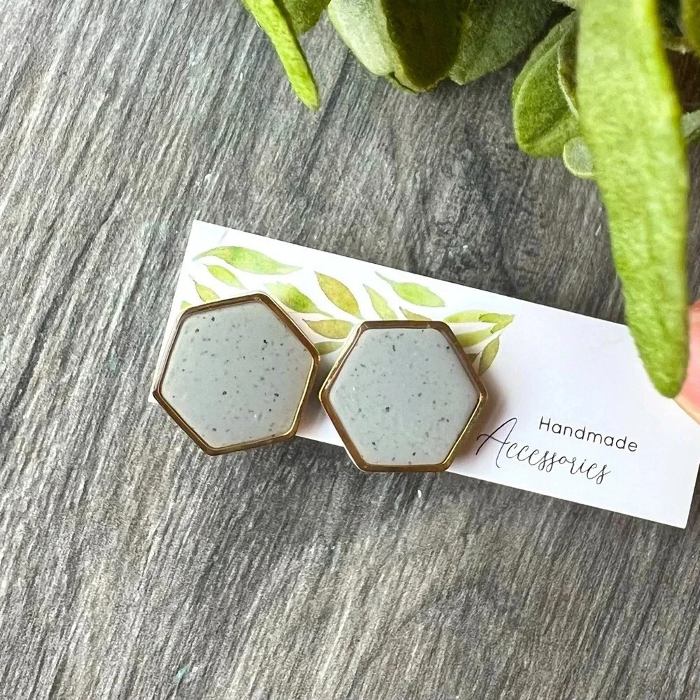 2/$10 Handmade- Gold Framed Stone
